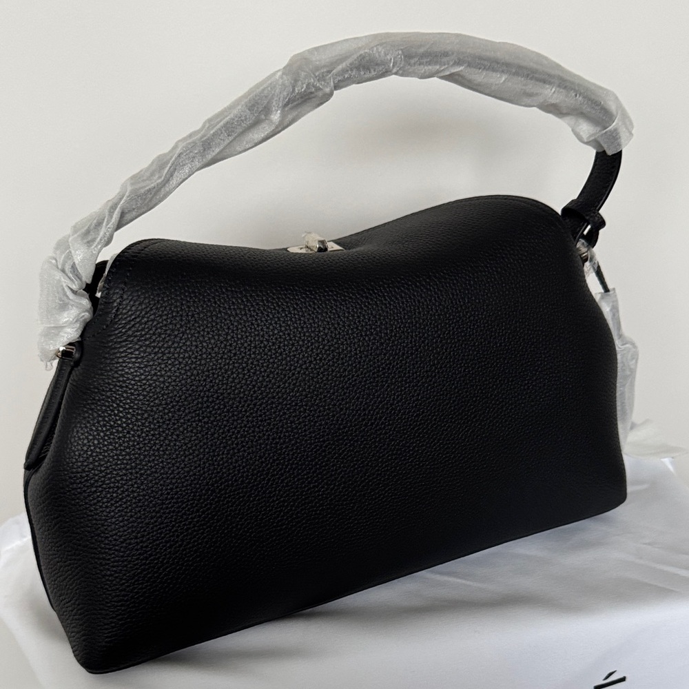 Black Pebbled Leather Top-Handle Crossbody - Picture 3 of 7